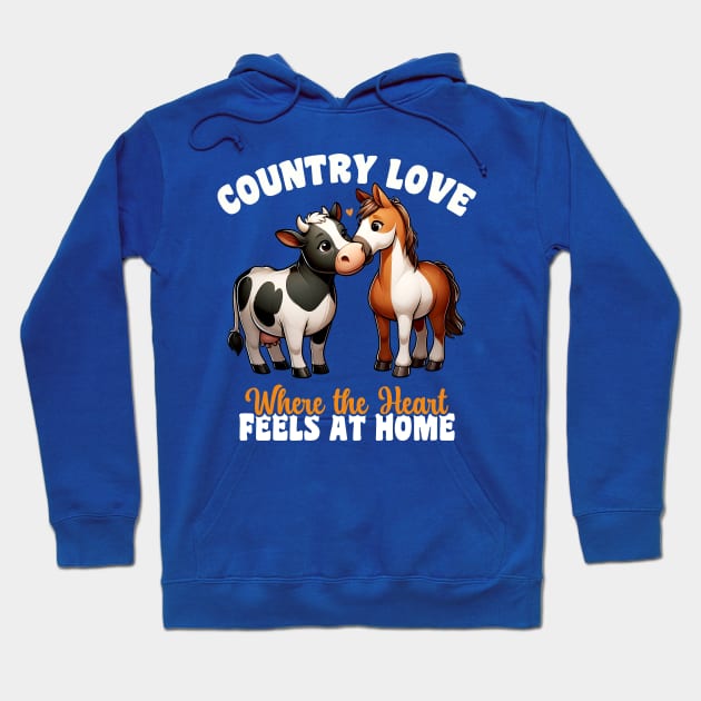 Country Love Where the Heart is at Home – Village Life Love Hoodie by Infinitee Shirts